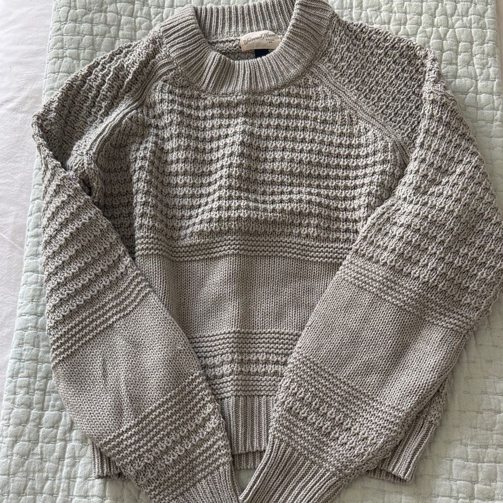 Universal Thread Textured Knit Gray Sweater